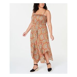 LOVE SQUARED Womens Spaghetti Strap Square Neck Maxi Sheath Dress